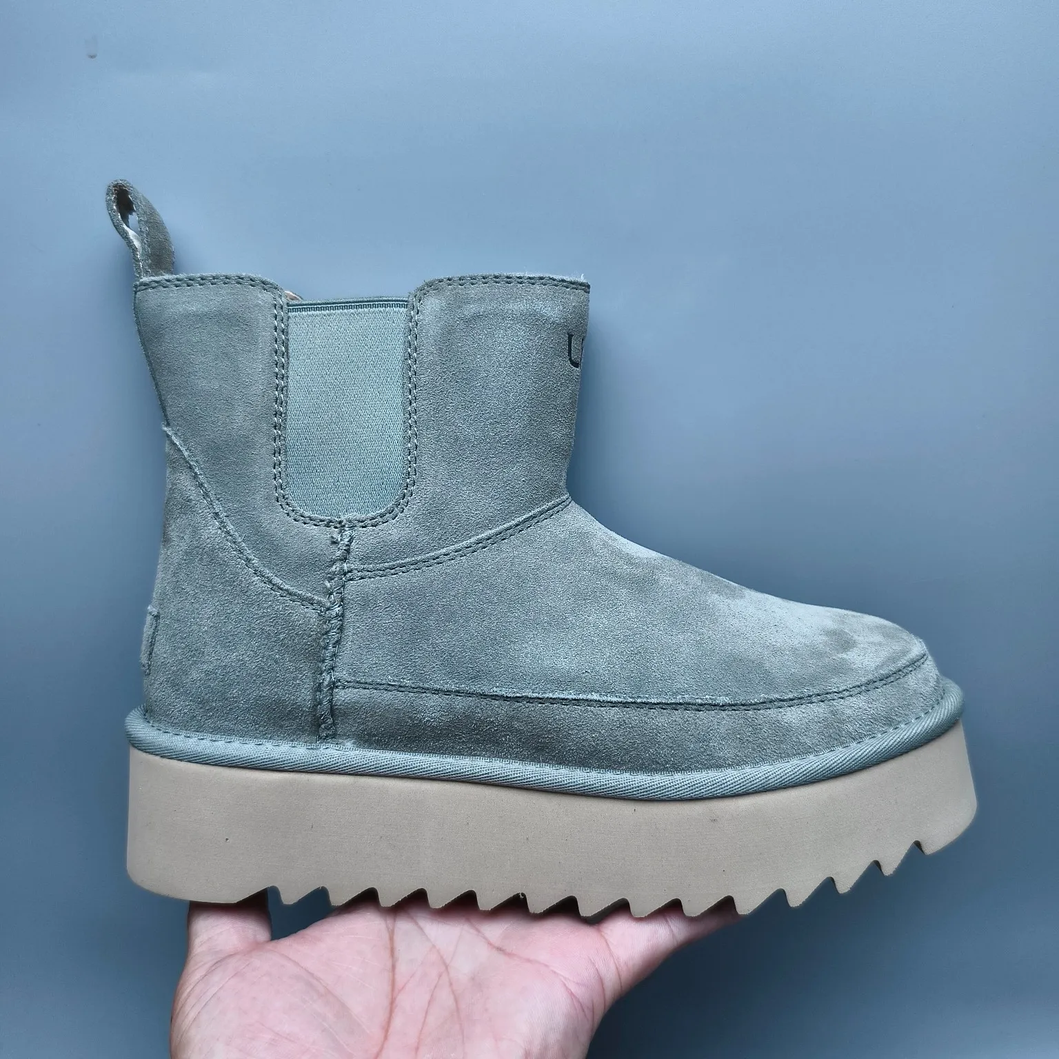 💰560 UGG sheepskin all-in-one snow boots 8051 thick-soled Chelsea casual shoes Color: maroon black antelope brown Matching size: 35-40